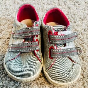 Sperry Halyard Crib Gray and Red Kids Sneakers